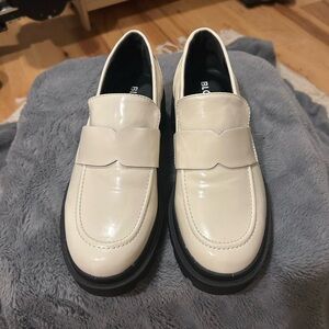 White patent loafers size 9